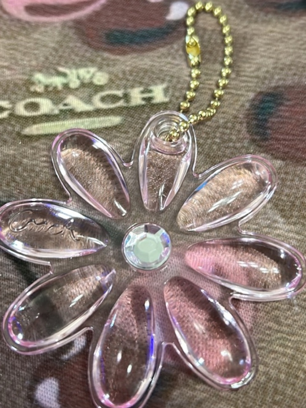Coach Pink Lucite Daisy Charm